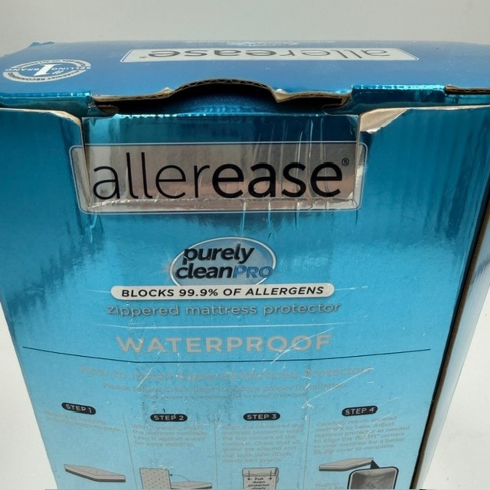 Allerease Purely Clean Pro Queen Zippered Mattress Protector Waterproof Allergen - Picture 6 of 10